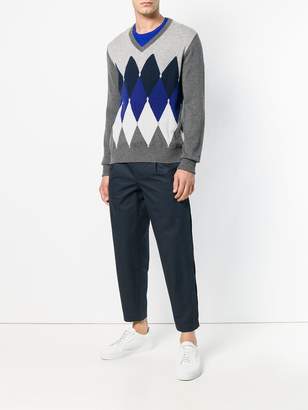Ballantyne colour contrast V-neck sweater