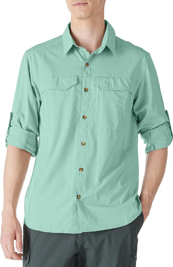Outdoor Ventures Men's UPF 50+ UV Sun Protection SPF Hiking Shirt Long  Sleeve Lightweight Quick Dry for Safari Travel Fishing Mint Green -  ShopStyle T-shirts