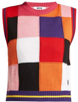 MSGM Multicoloured Patchwork Knit Sweater - Womens - Multi