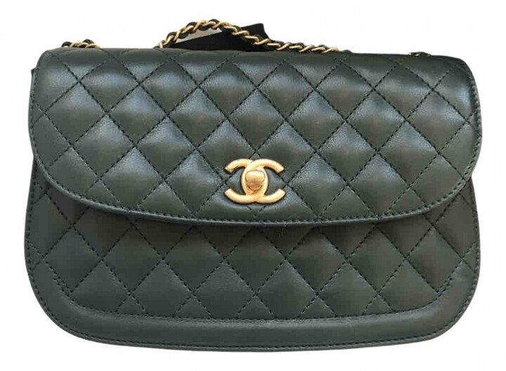Chanel Green Leather Handbags