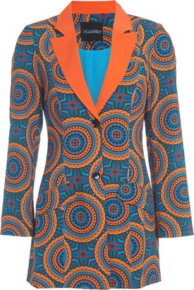 Kahindo Women's Blue / Yellow / Orange Fiesta Tuxedo Jacket