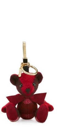 Burberry Thomas Bear Check Cashmere Bag Charm, Parade Red
