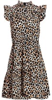 Thumbnail for your product : Sea Apollo Animal Print Flutter-Sleeve Babydoll Dress