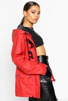 Thumbnail for your product : boohoo Rubberised Rain Mac With Toggles