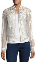 Thumbnail for your product : Elie Tahari Brandy Floral Illusion Silk Bomber Jacket