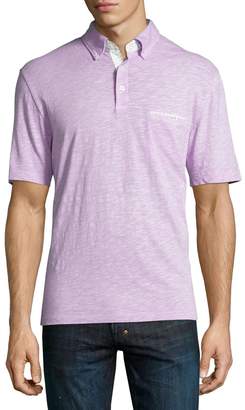 Thomas Dean Solid Knit Cotton Polo Shirt, Lavender