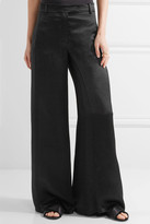 Thumbnail for your product : Valentino Hammered-satin Wide-leg Pants - Black
