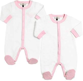 Armani Junior Set Of 2 Cotton Jersey Rompers