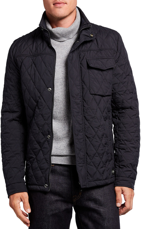 Scotch & Soda Mens Classic Lightweight Padded Jacket with Diamond Quilting 