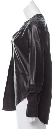 Raquel Allegra Leather-Accented High-Low Tunic