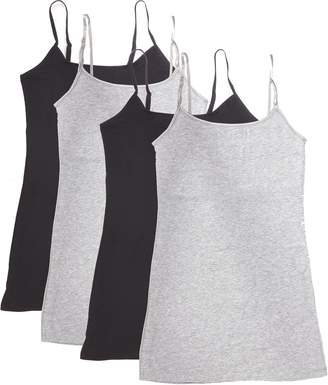 Active Products 4 Pack Active Basic Women's Basic Tank Top (,N.Pink/N.Orange/N.Yellow/Blue)