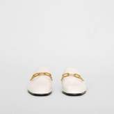 Thumbnail for your product : Burberry Link Detail Leather Slingback Loafers