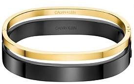 Calvin Klein Hook Polished Black And Yellow Pvd Bangle