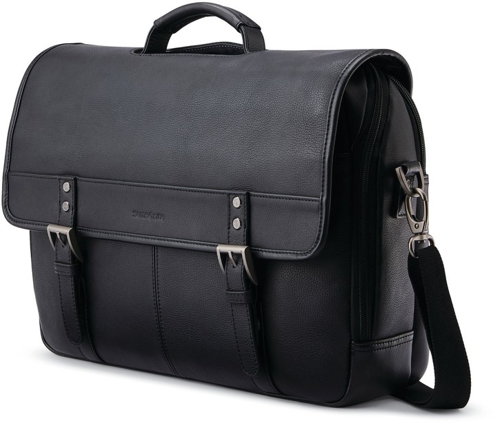 Samsonite Flapover Leather Messenger Bag ShopStyle