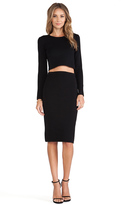 Thumbnail for your product : RVN Basic Long Sleeve Boxy Crop Top