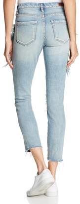 Blank NYC Ruffled Cropped Straight-Leg Jeans in Good Call