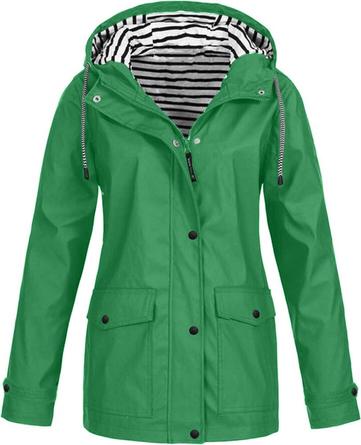 green waterproof jacket womens