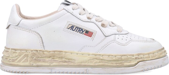 AUTRY X Maison Mihara Yasuhiro Medalist Low Super Vintage White Leather Woman's Sneakers