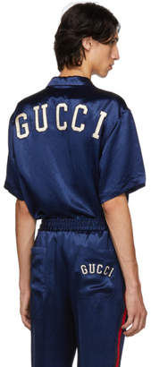Gucci Blue NY Yankees Edition Patch Shirt