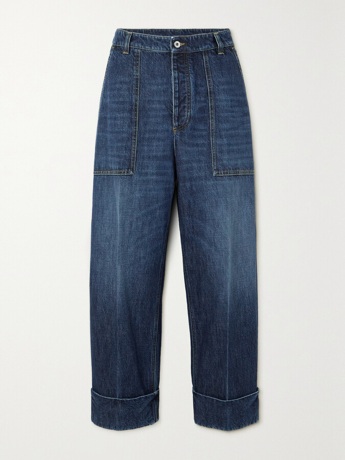 bottega veneta soft denim feather pants