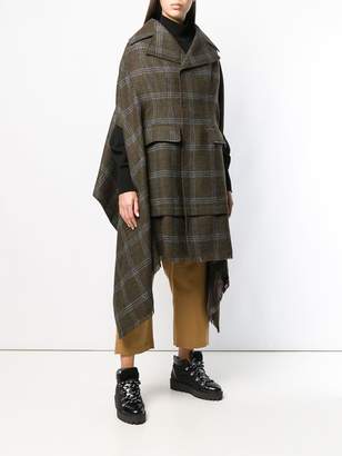 Junya Watanabe COMME DES GARÇONS draped plaid coat