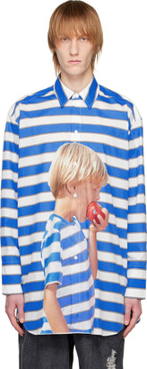 J.W.Anderson Blue & White 'Boy With Apple' Shirt