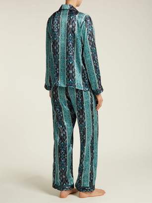 House Of Hackney - Mamounia Silk-satin Pyjamas - Womens - Blue Multi