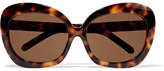 Thumbnail for your product : Linda Farrow Oversized Square-frame Acetate And Gold Sunglasses