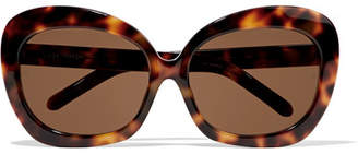 Linda Farrow Oversized Square-frame Acetate And Gold Sunglasses