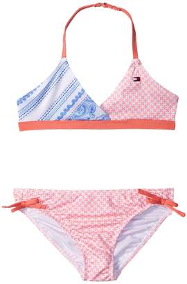 Tommy Hilfiger Kids Pattern Mix Two-Piece Swimsuit Girl's Swimwear Sets