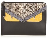 Thumbnail for your product : Fendi Crayons Bag Bugs Crocodile And Snakeskin Pouch - Black Multi