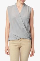 Thumbnail for your product : 7 For All Mankind Twist Cowl Tank In Grey & White Stripe Chiffon