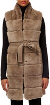 Thumbnail for your product : Gorski Belted Reversible Rex Rabbit Fur Vest w/ Wool Back