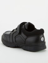 Thumbnail for your product : Very ToeZone Boys Leather Elastic Lace With Strap School Shoe - Black