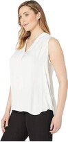 Thumbnail for your product : Vince Camuto Plus Size Sleeveless V-Neck Rumple Blouse (New Ivory) Women's Blouse