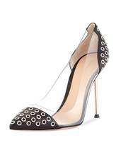 Thumbnail for your product : Gianvito Rossi Jett Grommet Leather Illusion 105mm Pumps