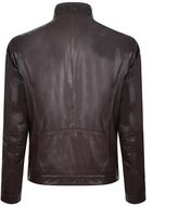 Thumbnail for your product : Boss Black Knit Collar Leather Jacket
