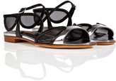 Thumbnail for your product : Rupert Sanderson Patent Leather/Mesh Morwenna Sandals