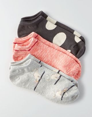 American Eagle Outfitters AE Kitty Dot Shortie Socks 3-Pack