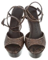 Thumbnail for your product : Burberry Python Platform Wedges
