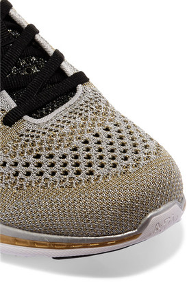 APL Athletic Propulsion Labs Techloom Pro Metallic Mesh Sneakers - Gold