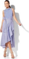 Thumbnail for your product : New York and Company Tall Mixed-Stripe Ruffle Dress
