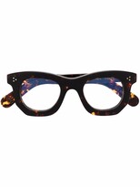 Thumbnail for your product : Lesca Tortoiseshell-Effect Square-Frame Glasses