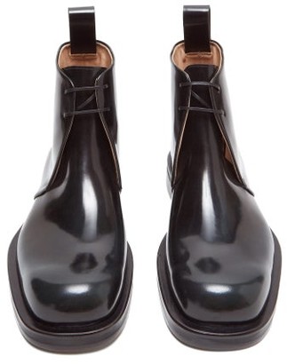Bottega Veneta Lace-up Leather Ankle Boots - Black