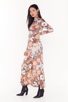 Thumbnail for your product : Nasty Gal Womens Ignoring Floral the Facts High Neck Maxi Dress - Beige - 10