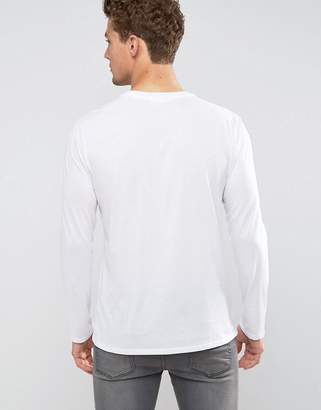 Lacoste Crew Neck Long Sleeve Basic Logo T-Shirt In White