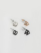 Thumbnail for your product : ASOS Geometric Cage Earring Pack In Mixed Finishes
