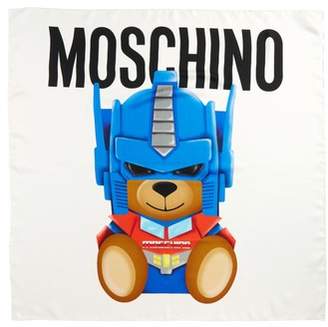 Moschino Transformers(R) Print Silk Scarf