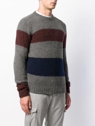 Eleventy Striped Colour-Block Sweater