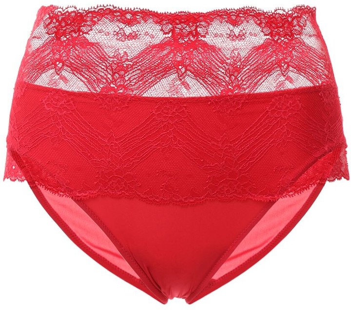 red lace high waisted panties